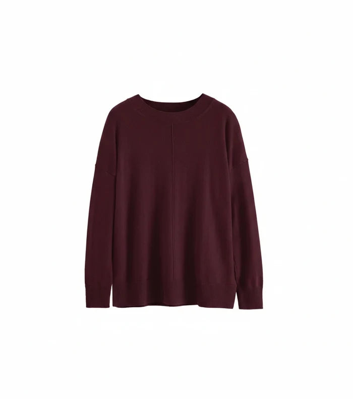 Aubergine Wool-Cashmere Slouchy Sweater