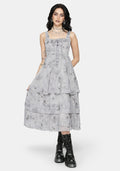 Aureline Butterfly Tiered Midi Dress