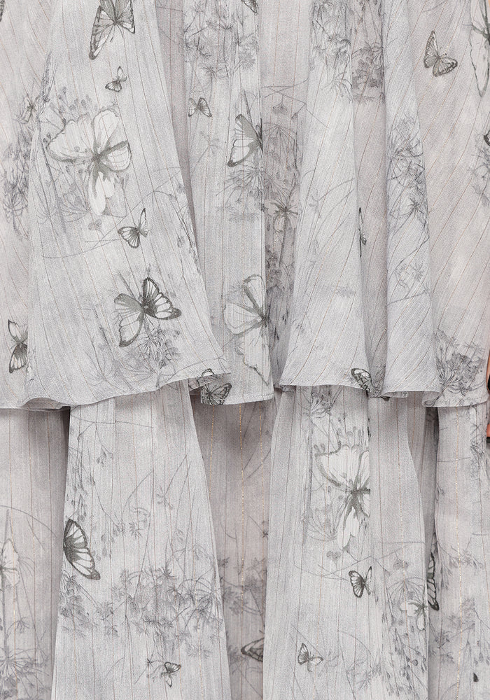 Aureline Butterfly Tiered Midi Dress