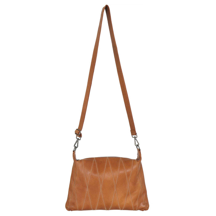 Avery Diamond Leather Crossbody Bag: Cognac Latico Leathers