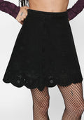 Ayr Broderie Denim Skirt
