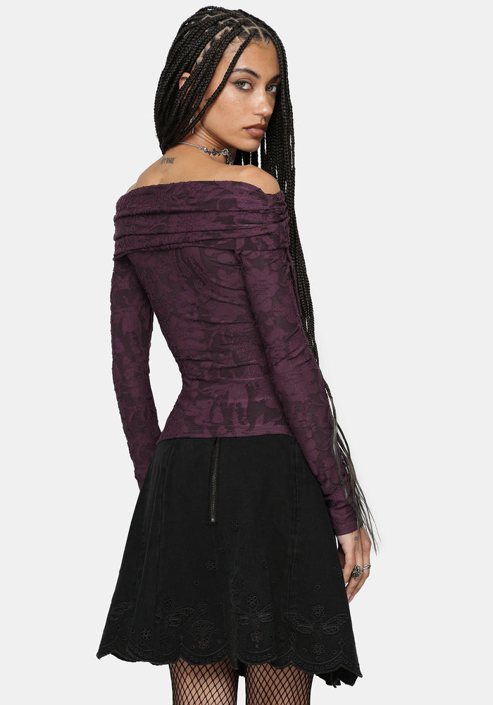 Ayr Broderie Denim Skirt