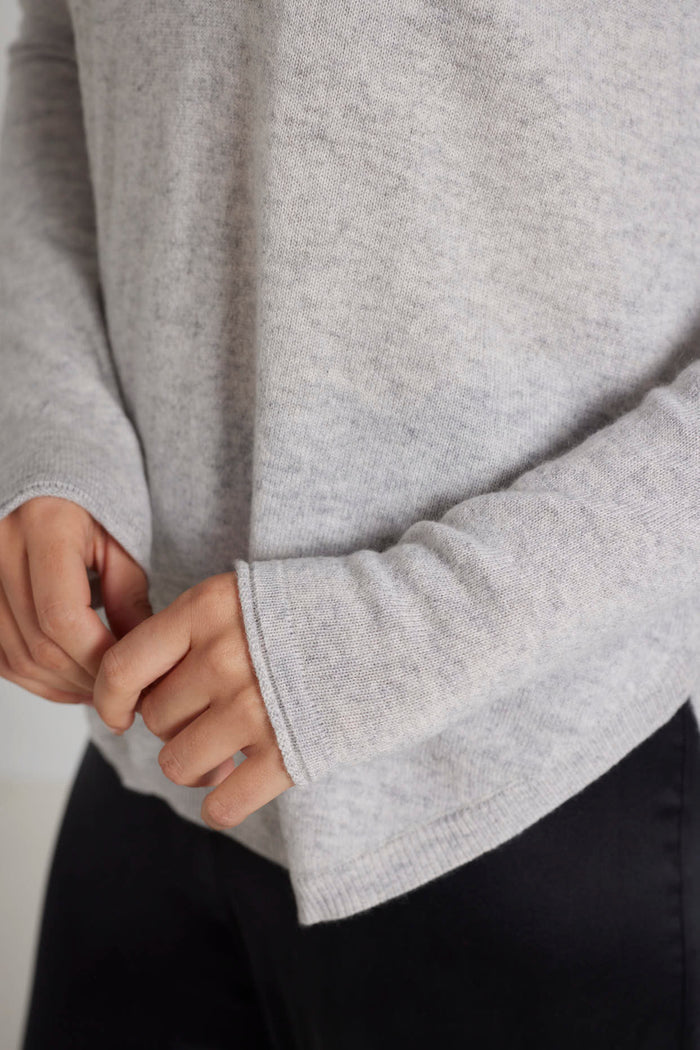 Baby Belle Cashmere Sweater in Fly Ash