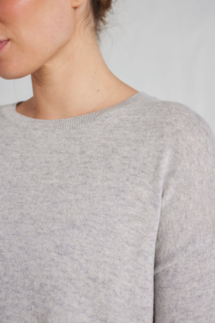 Baby Belle Cashmere Sweater in Fly Ash