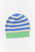 Alessandra Accessory ONE SIZE / LIME Baby Cashmere Beanie in Lime, Blue Grey Stripe