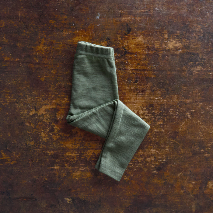 Baby & Kids Merino Wool Leggings - Sage Green Melange
