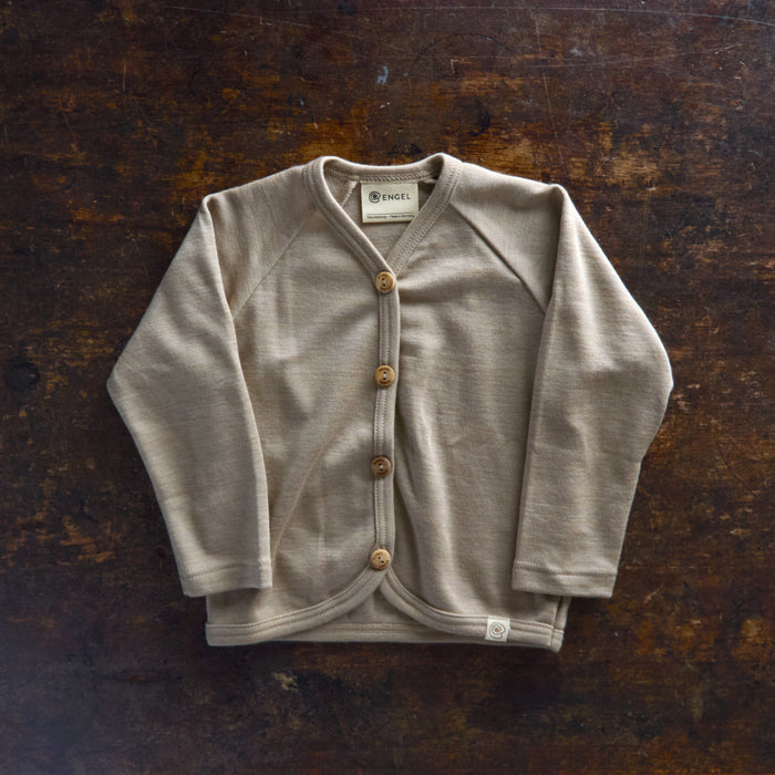 Baby & Kids Merino Wool & Silk Interlock Cardigan - Sand