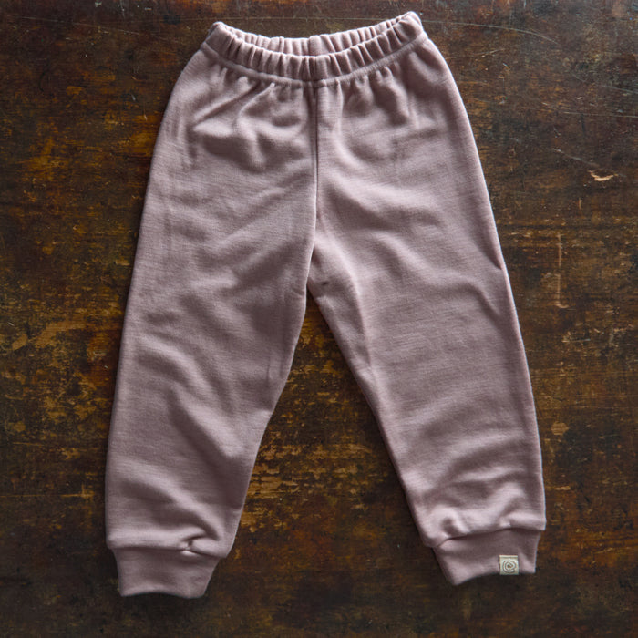 Baby & Kids Merino Wool & Silk Interlock Jogging Pants - Dusty Rose