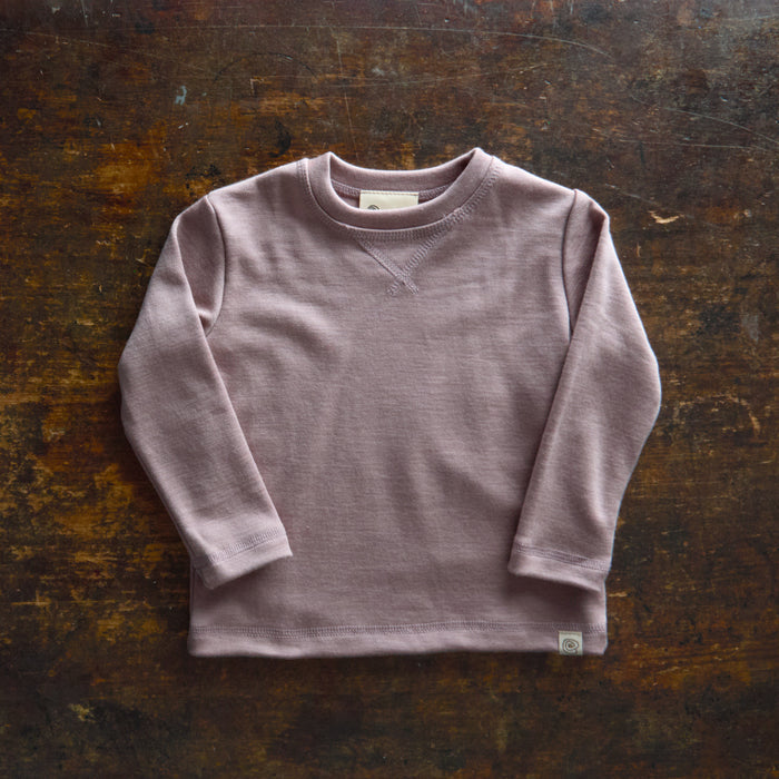 Baby & Kids Merino Wool & Silk Interlock Top - Dusty Rose