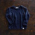Baby & Kids Merino Wool & Silk Interlock Top - Marine