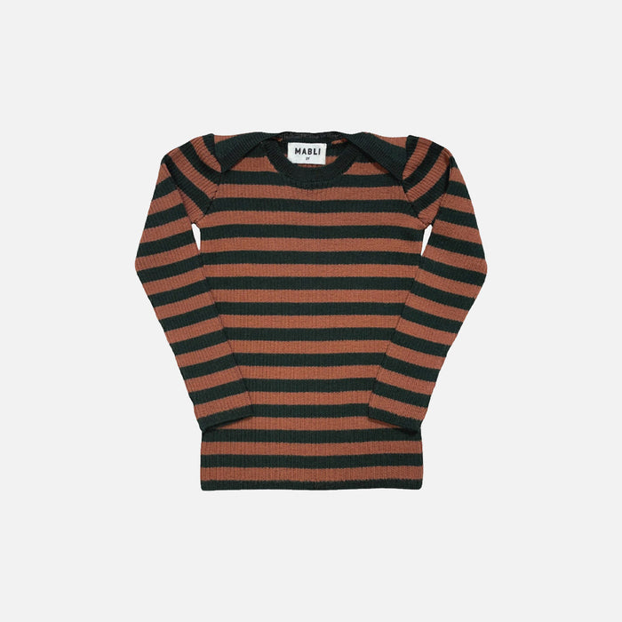 Baby & Kids Merino Wool Skinny Rib Top - Ivy/Sandalwood