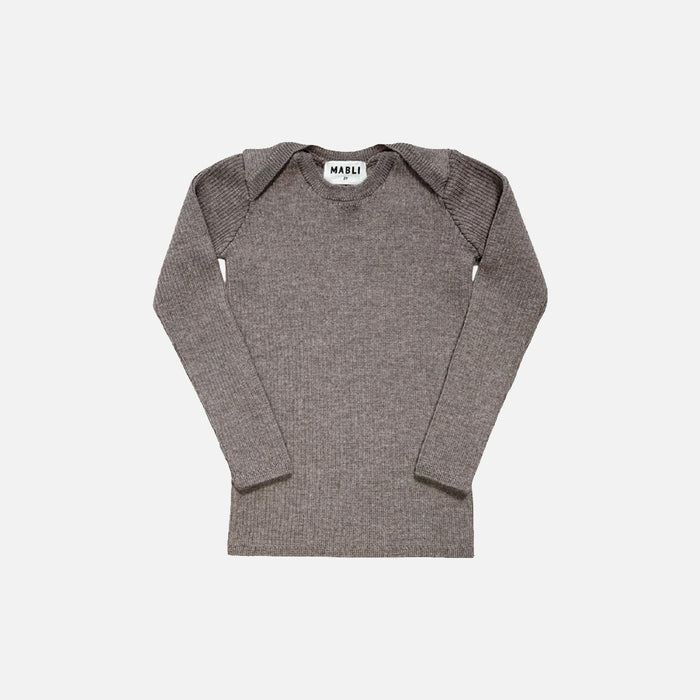 Baby & Kids Merino Wool Skinny Rib Top - Tapir