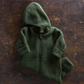 Baby Merino Wool Fleece Zip Suit - Reed Melange