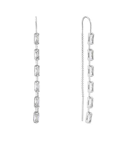 Baguette Chain Threader Earrings