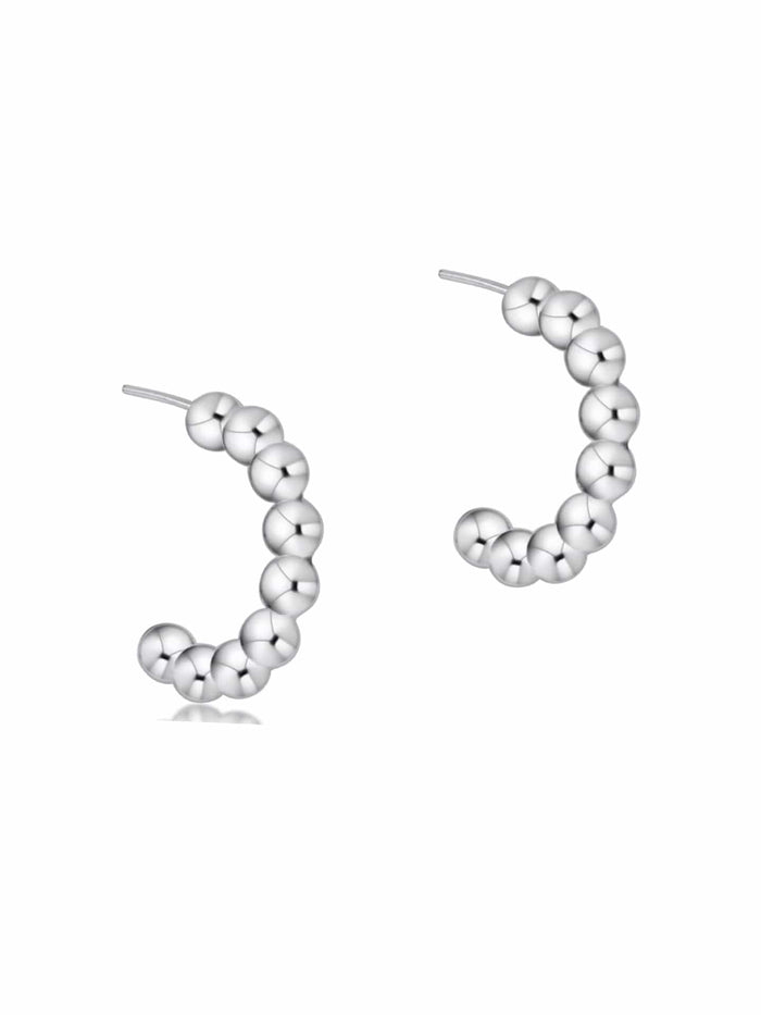 Beaded Classic 1" Post Hoop - 4mm Sterling by e. newton e.newton Designs Earring