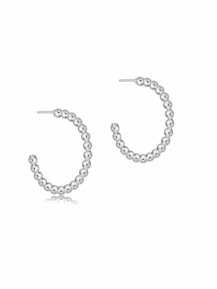 Beaded Classic 1.25" Post Hoop - 4mm Sterling by e. newton e.newton Designs Earring