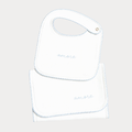 Bib & Burp Cloth Set - Embroidered Blue "Amore"