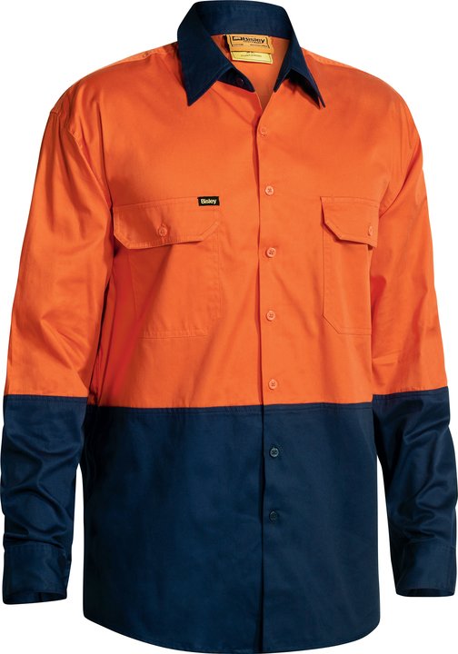 Bisley Hi Vis Cool Lightweight Drill Shirt Long Sleeve BS6895