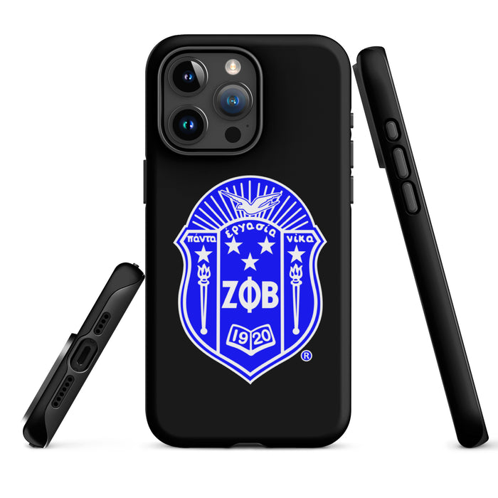 Black ΖΦΒ Shield iPhone Case
