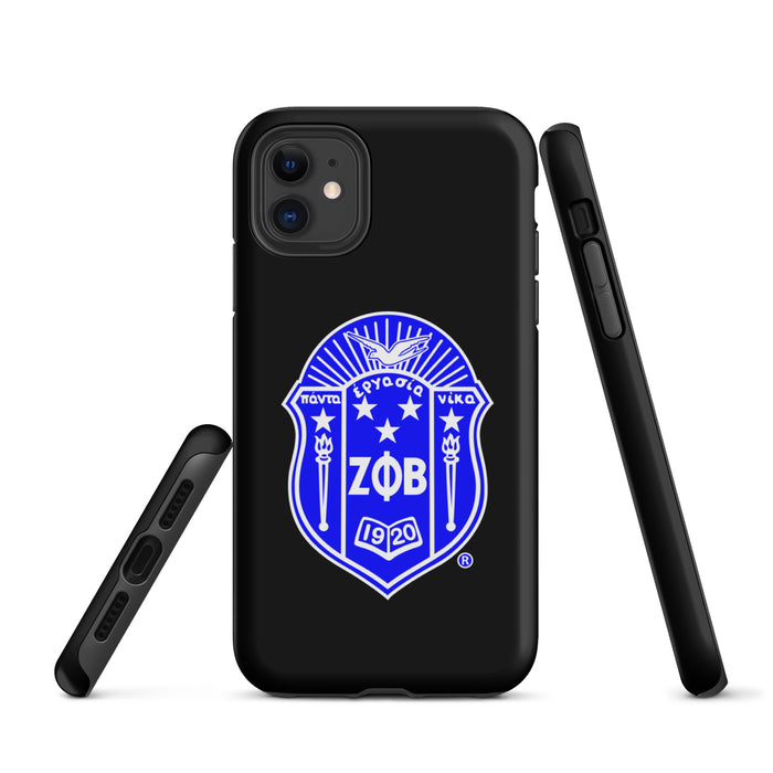 Black ΖΦΒ Shield iPhone Case