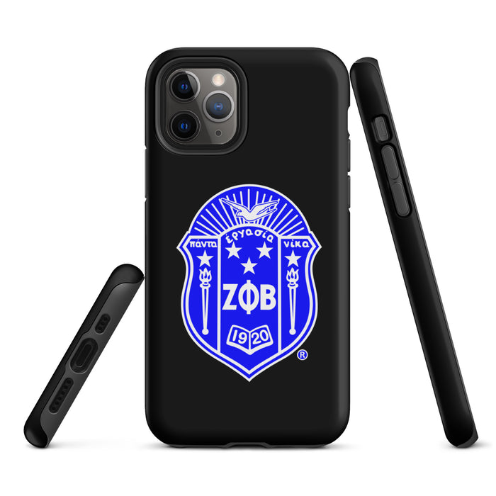 Black ΖΦΒ Shield iPhone Case