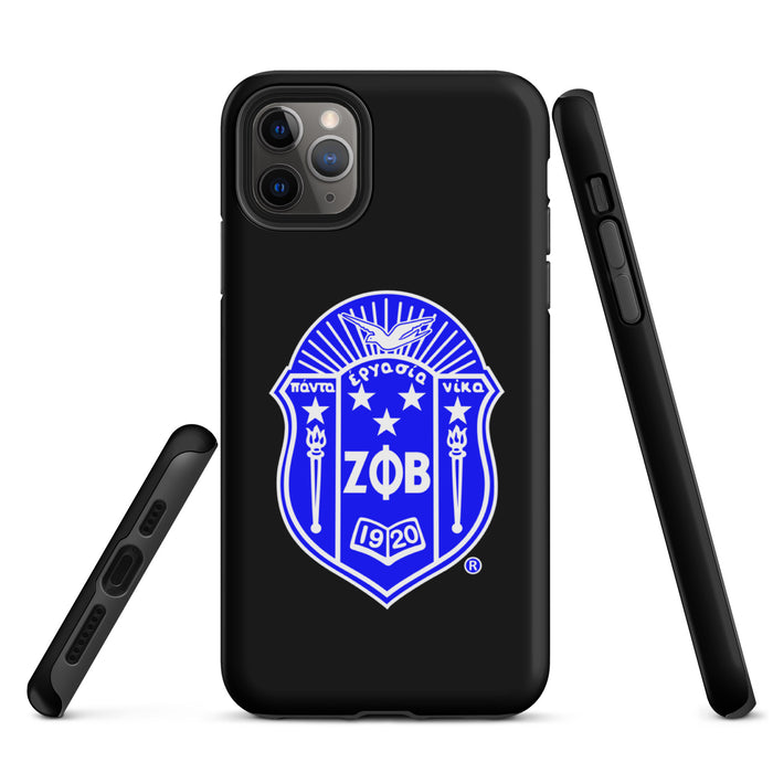 Black ΖΦΒ Shield iPhone Case