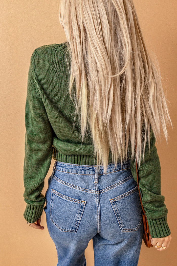 Black Front Pockets Buttons Textured Cardigan - Sweaters & Cardigans/Cardigans