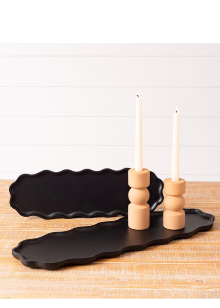 Black Scalloped Edged Trays | Set 2 Audrey's Home & Gift Home Decor