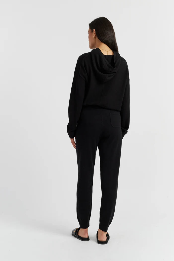 Black Wool-Cashmere Cuffed Joggers