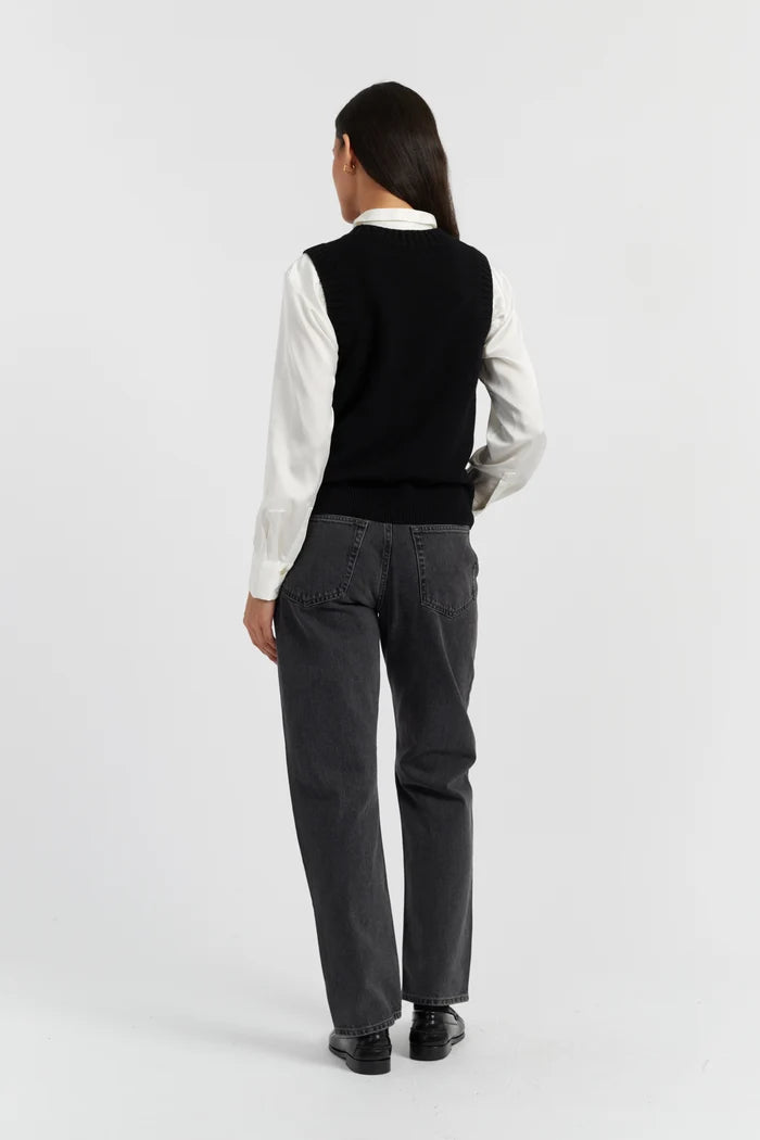 Black Wool-Cashmere Tank
