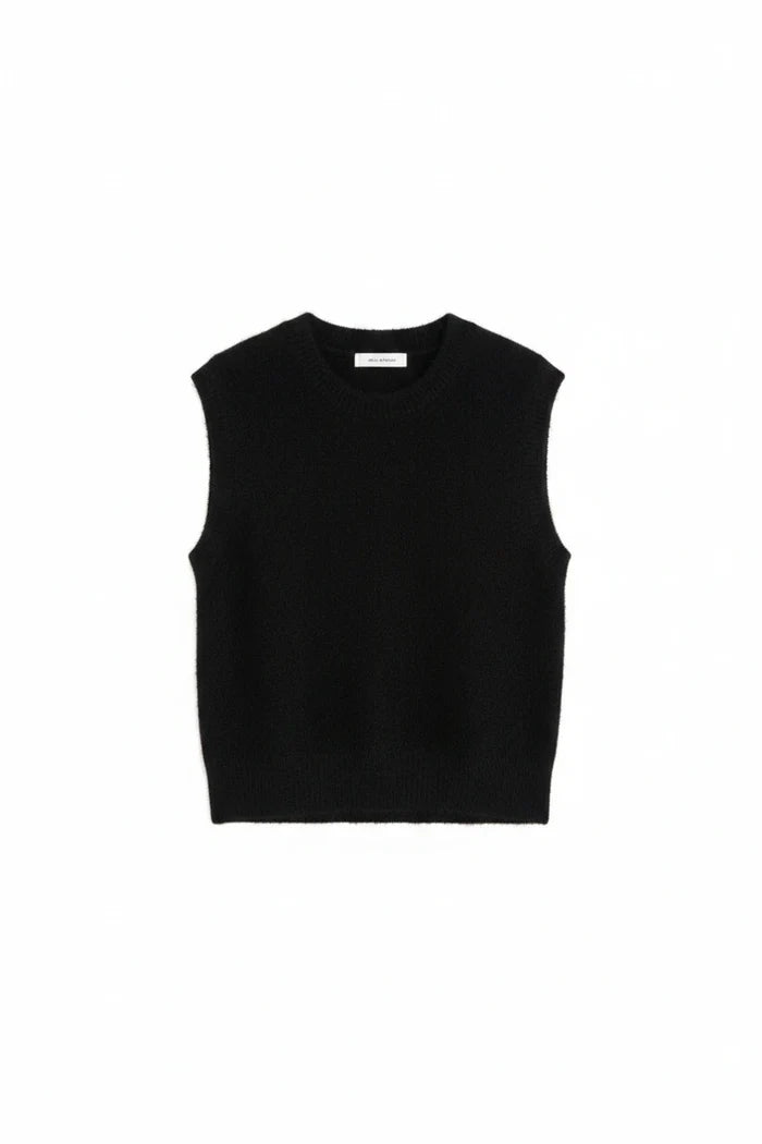 Black Wool-Cashmere Tank