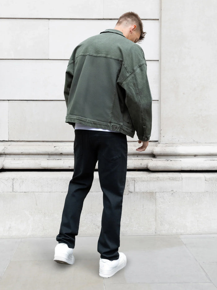 Blakely Denim Trucker Jacket - Olive Green