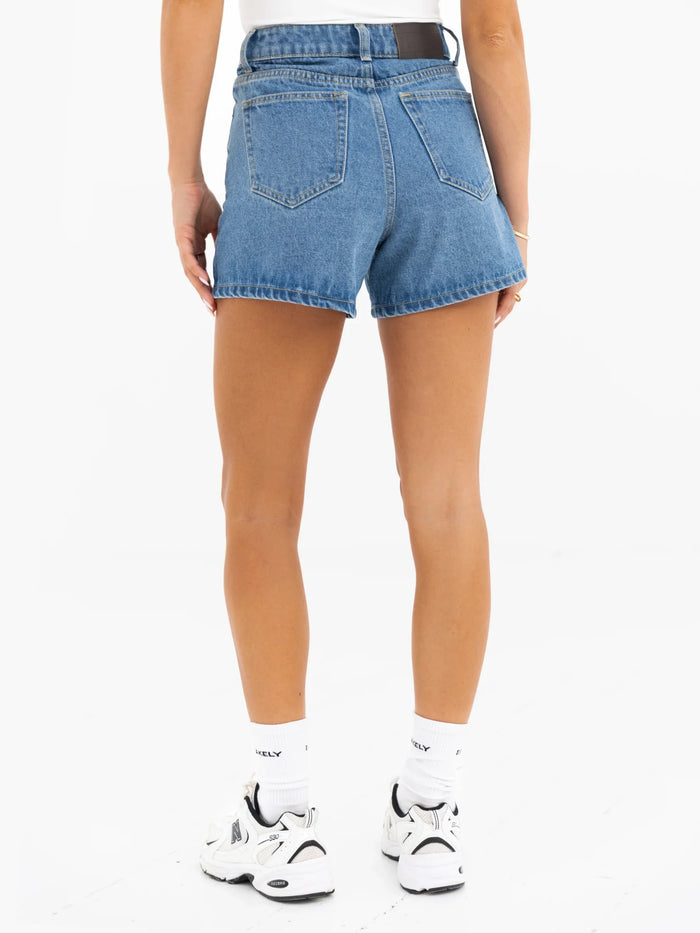 Blakely High Rise Denim Shorts - Mid Blue