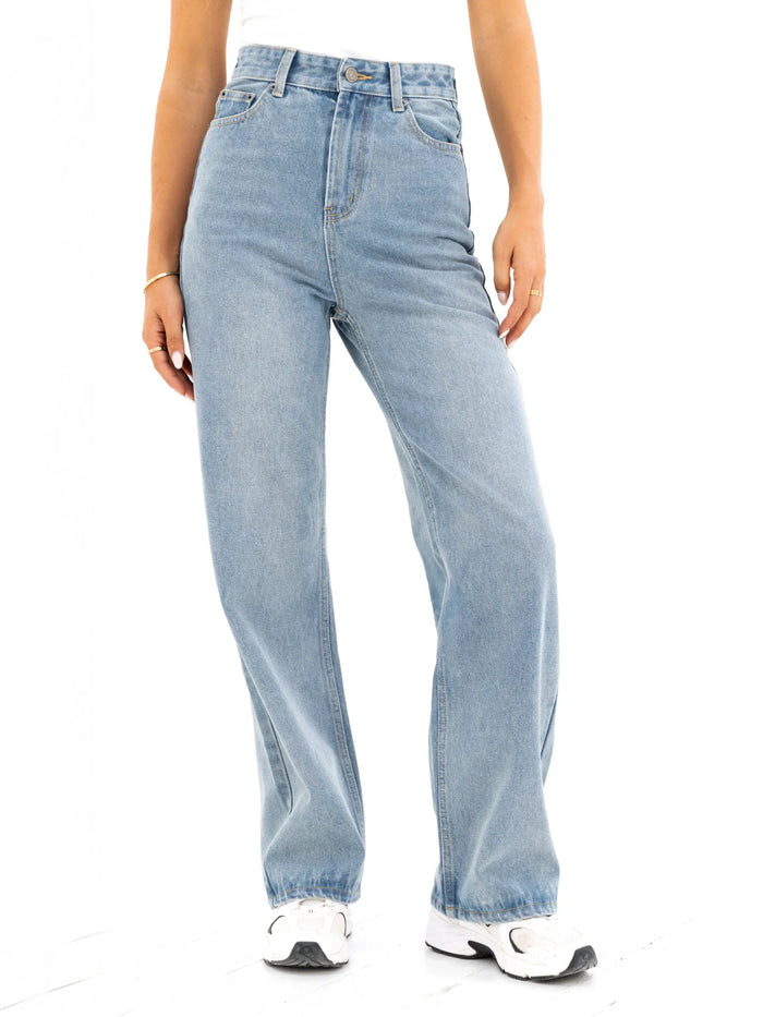 Blakely Wide Leg Jeans - Faded Blue