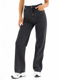 Blakely Wide Leg Jeans - Washed Black