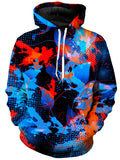 Blue and Orange Paint Splatter Unisex Hoodie Big Tex Funkadelic Epic Hoodie