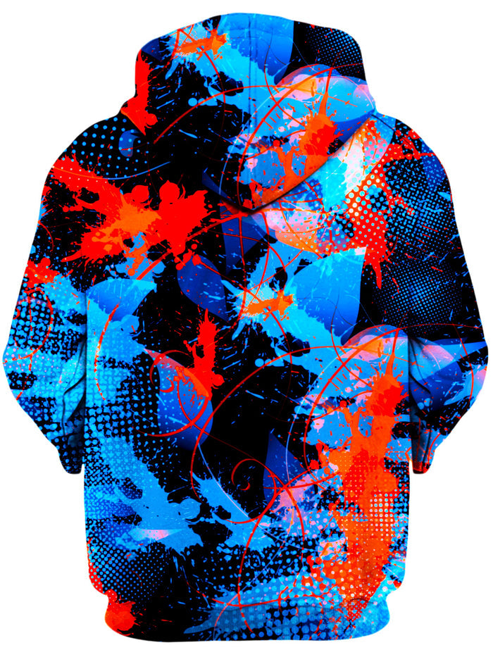 Blue and Orange Paint Splatter Unisex Hoodie Big Tex Funkadelic Epic Hoodie