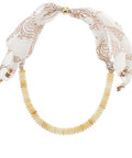 Boho Paisley & Marble Beaded Scarf Statement Necklace