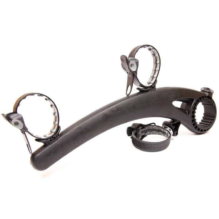 Saris Bones EX 2-Bike Trunk Rack — left arm extended, three hooks visible
