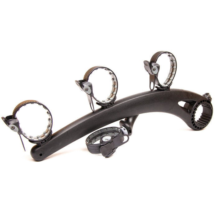 Saris Bones EX 3-Bike Trunk Rack — right arm extended, three hooks