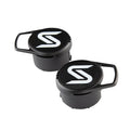 Saris Bones EX Strap Management — anti-sway cradle pad installed between bikes