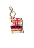 Bookstack & Bow Bag Charm Keychain