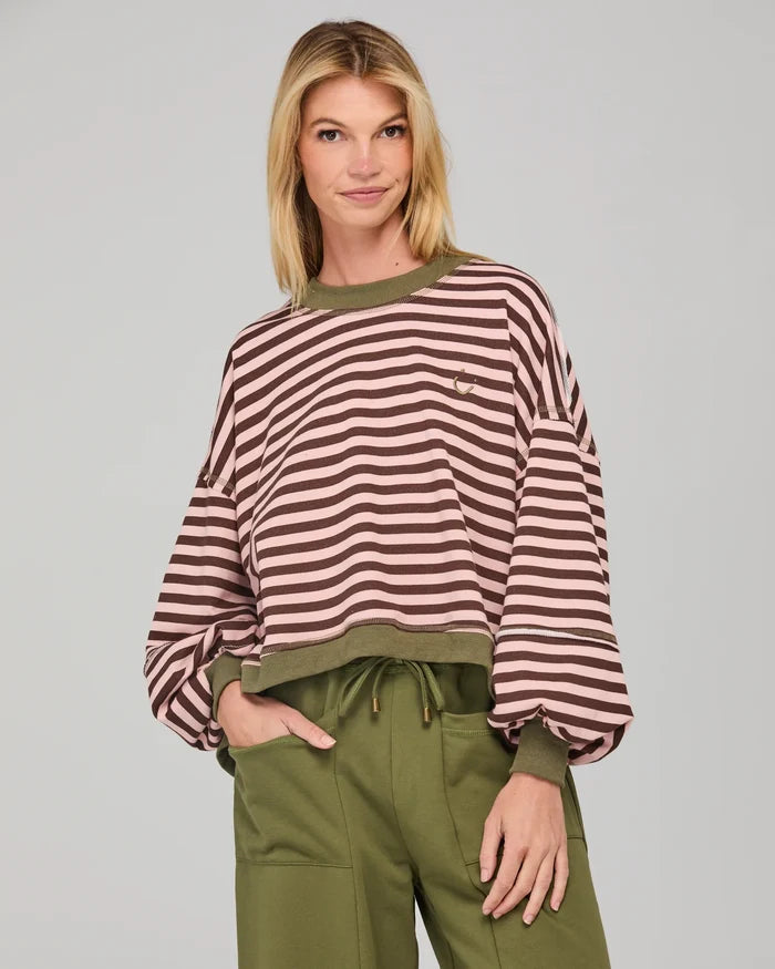 Boom Shankar - Guru Sweater - Dusty Pink Stripe - W26JM22-02