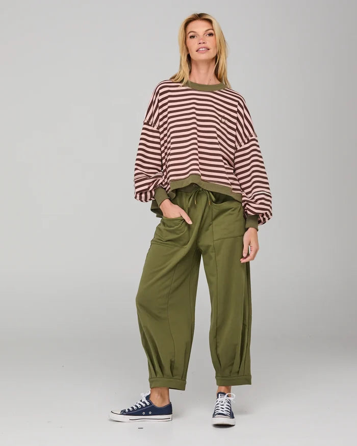 Boom Shankar - Guru Sweater - Dusty Pink Stripe - W26JM22-02