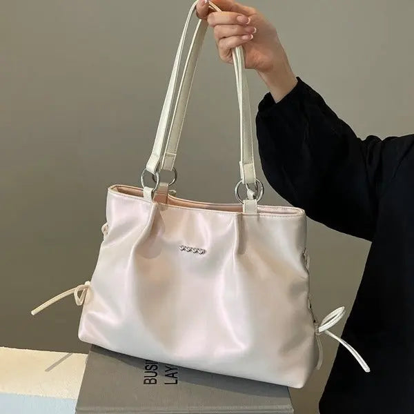 Bow Lace-up Large Totes Bags fashionnsio