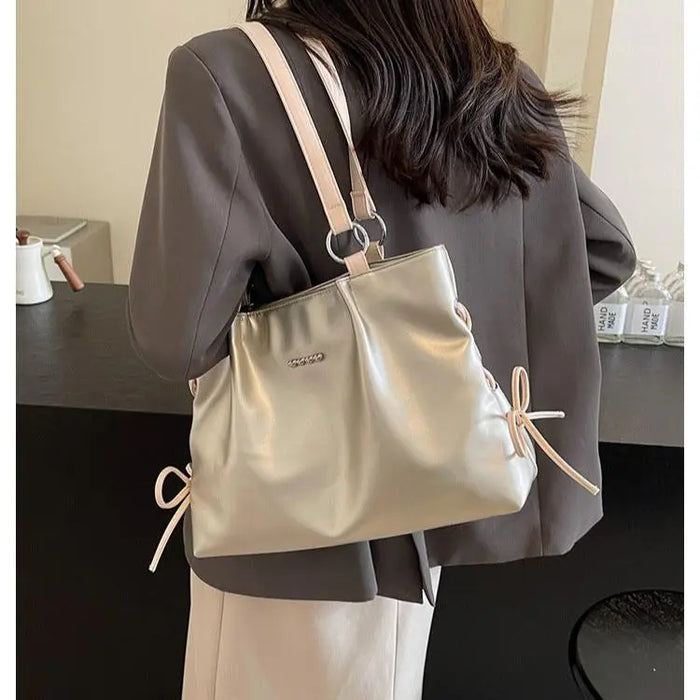 Bow Lace-up Large Totes Bags fashionnsio