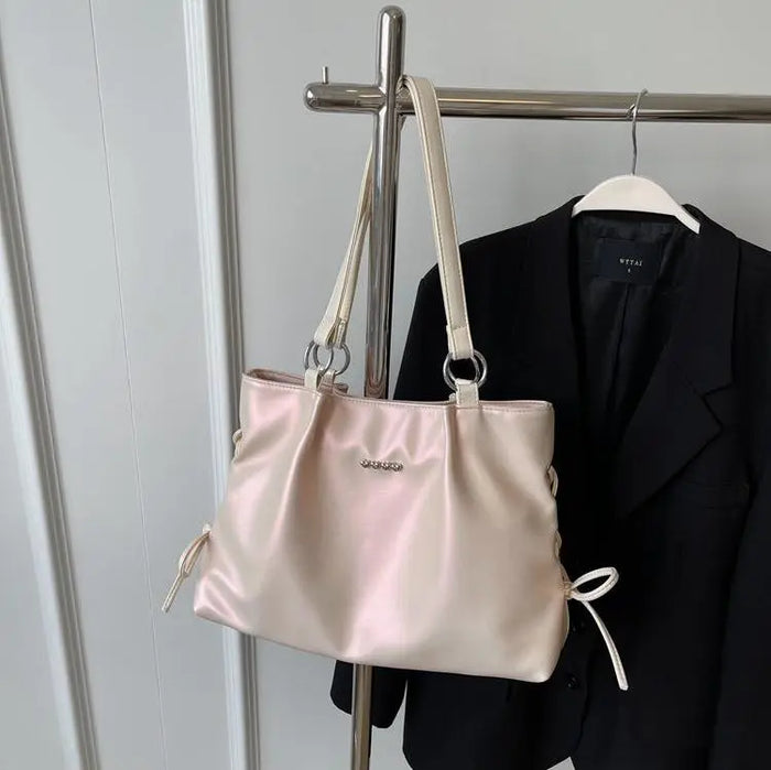 Bow Lace-up Large Totes Bags fashionnsio