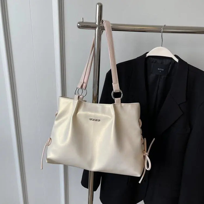 Bow Lace-up Large Totes Bags fashionnsio