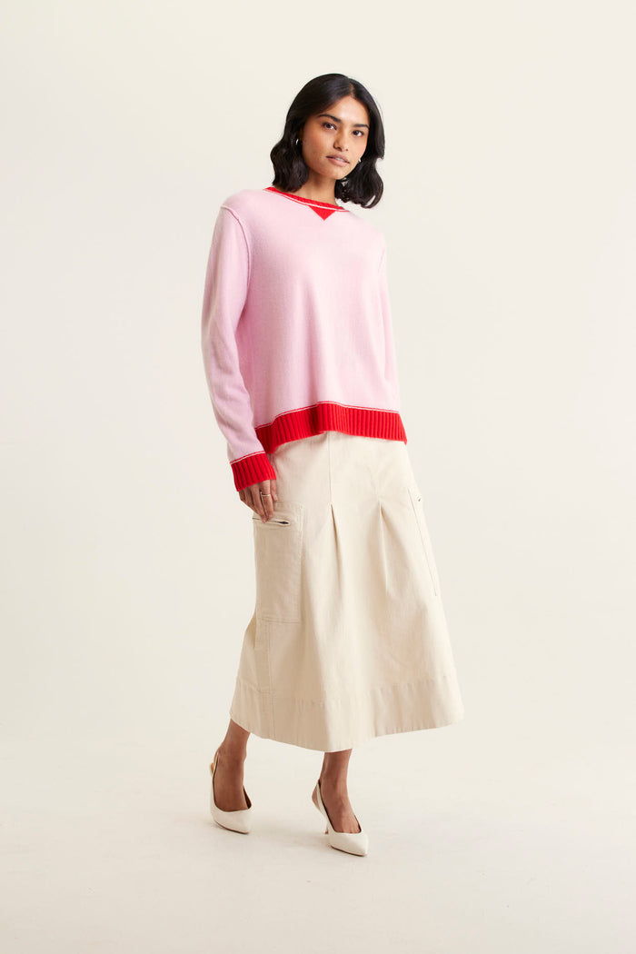 Boyfriend Cashmere Sweater In Blossom