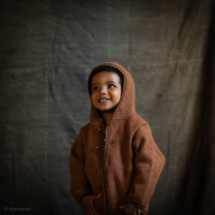 Bramble Baby & Kids Jacket - Boiled Merino Wool - Auburn